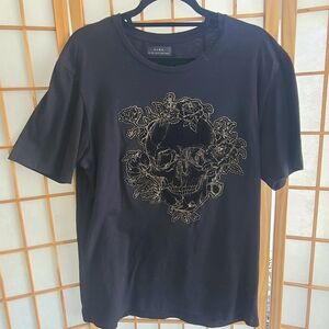 Zara Black Shirt with Skull